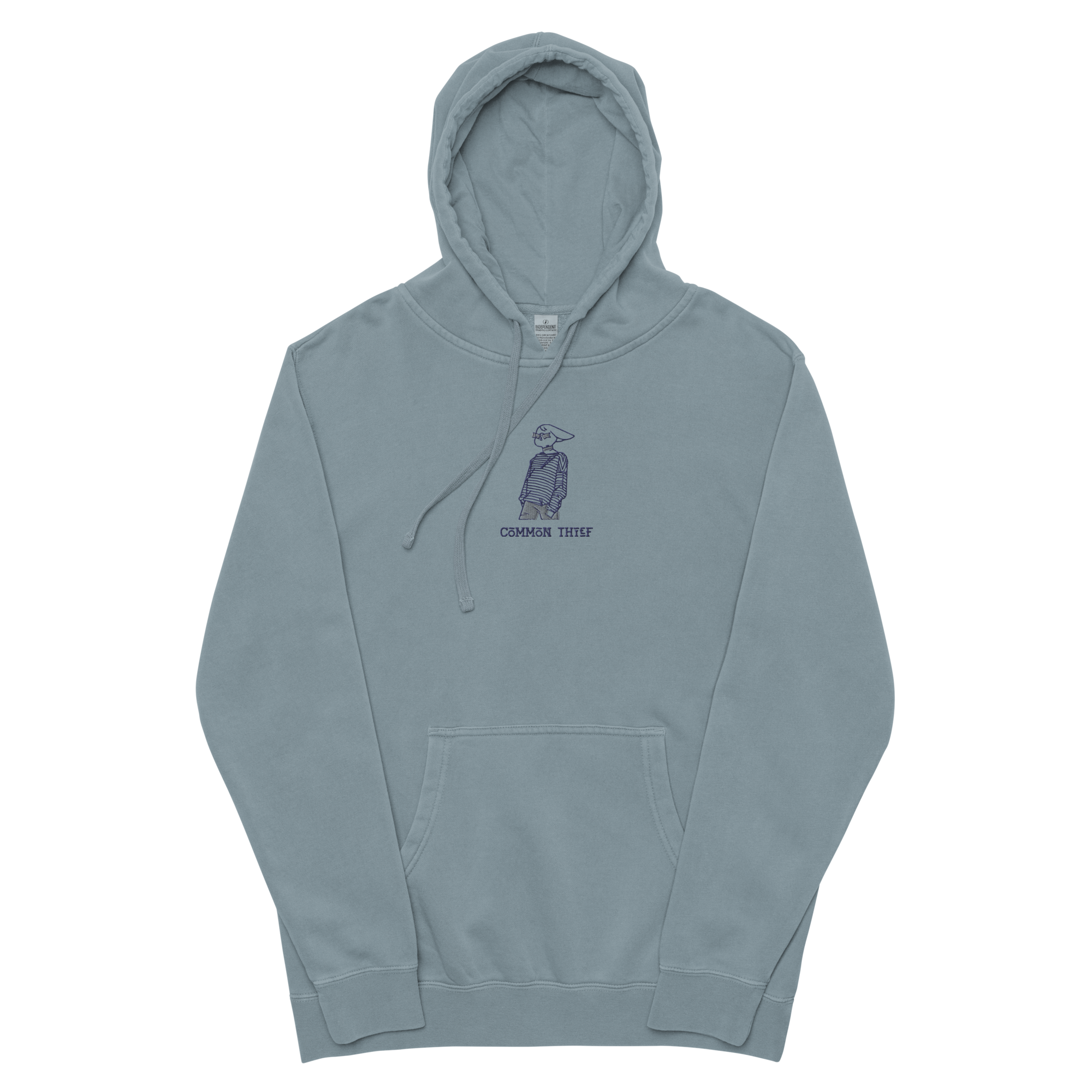 Dog Logo Embroidered Hoodie Blue