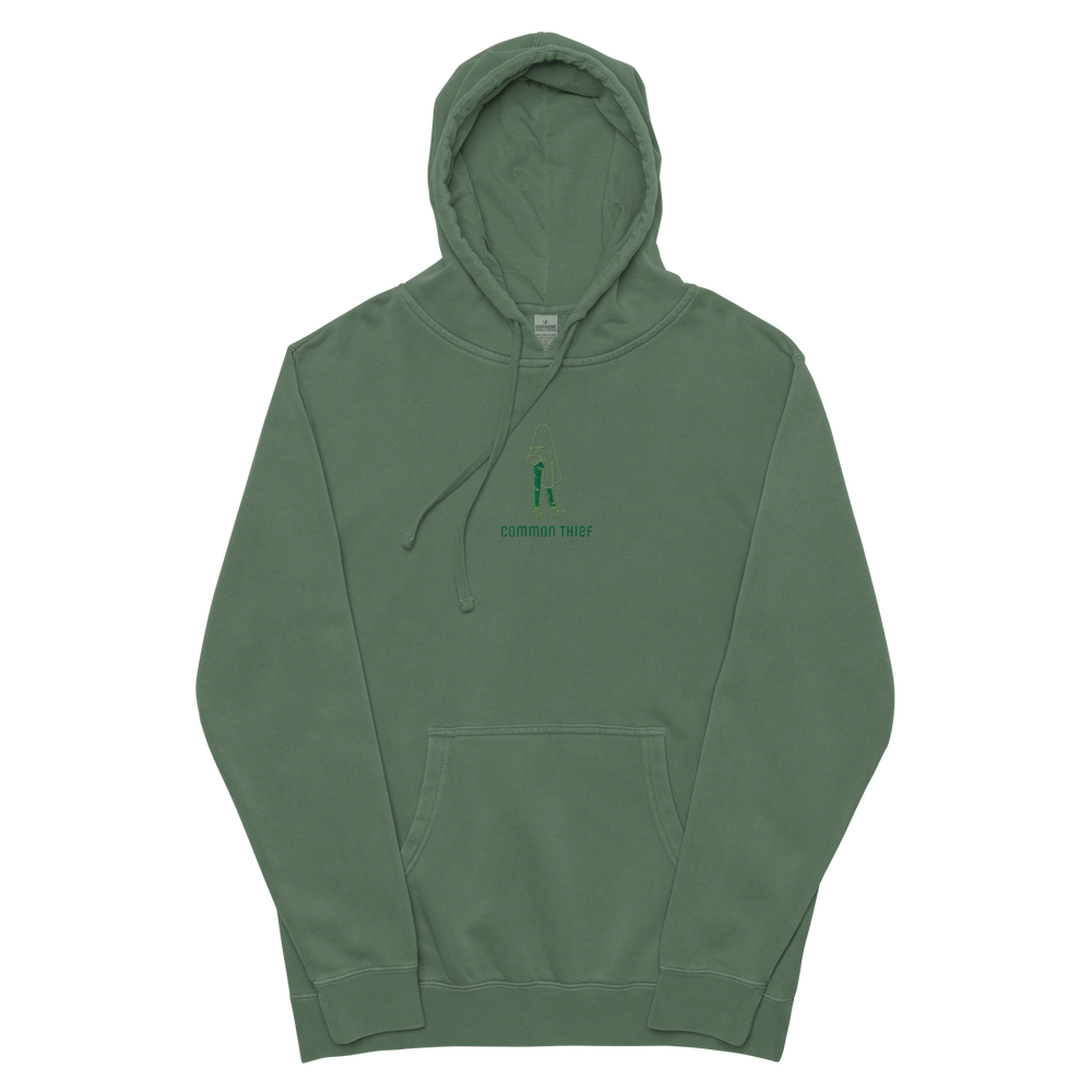 Ghost Logo Embroidered Hoodie Green