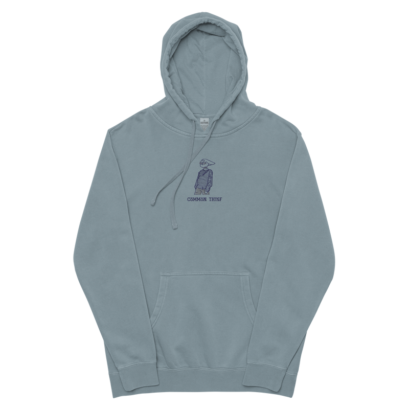 Dog Logo Embroidered Hoodie Blue