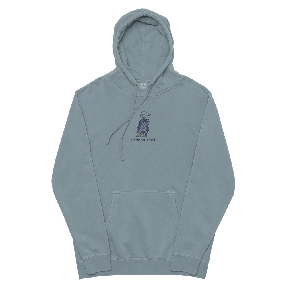 Dog Logo Embroidered Hoodie Blue